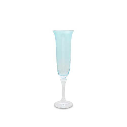 taça de cristal bohemia champagne azul