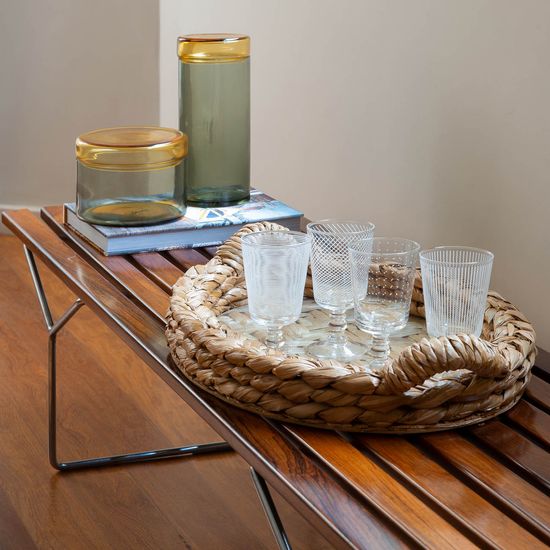 Bandeja de Taboa Oval M com Vidro - Casadorada