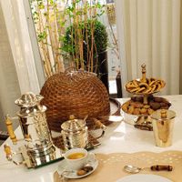 Porta requeijão prata com bambu