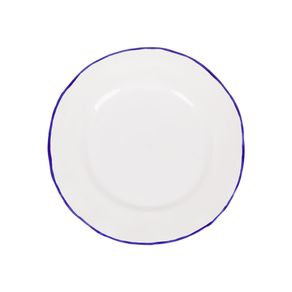 prato raso ceramica borda azul
