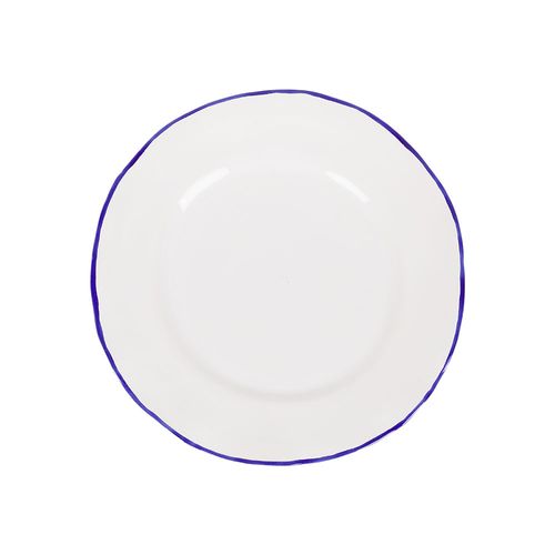 prato raso ceramica borda azul